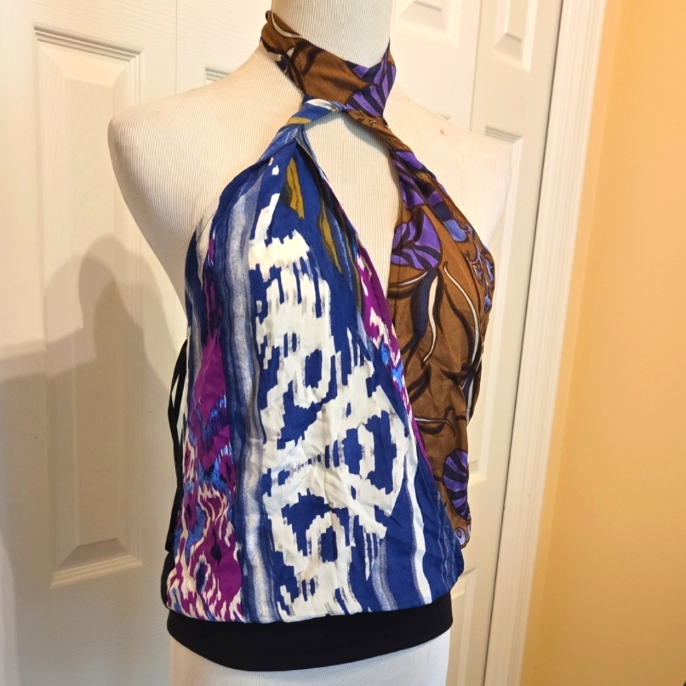 NWT SINGLE silk Halter Top Sz P